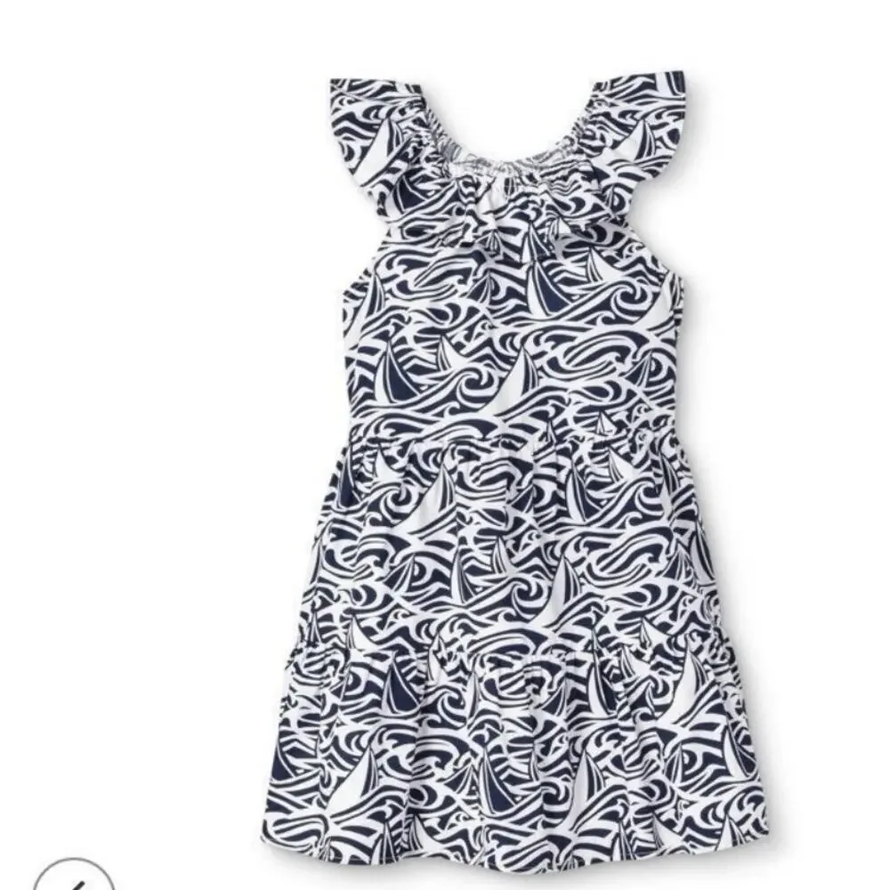 VINEYARD VINES BLUE FLORAL DRESS SIZE SMALL 6/6X